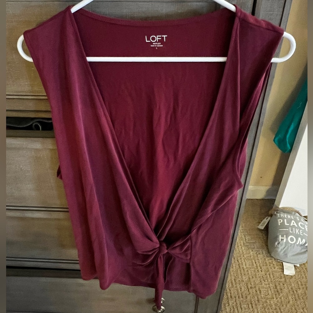 LOFT sleeveless cross top